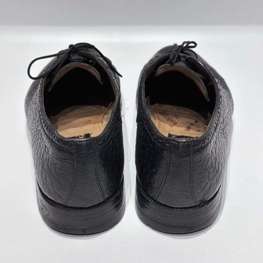 VTG To Boot New York Black Exotic Leather Oxford Shoes Made in Italy Men 9.5M